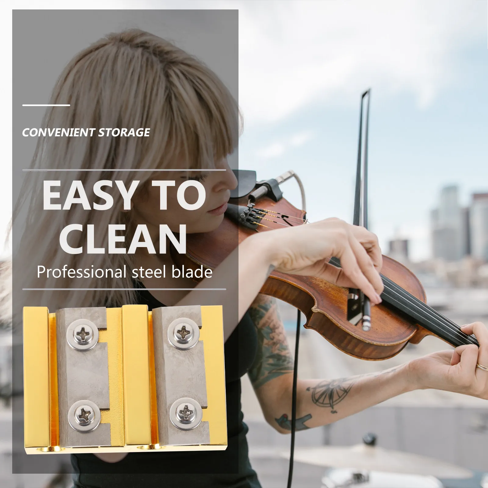 1Pcs Golden Double-Hole Violin Reels Shaver Compact Easy-Clean Steel Blade Adjustable Slice Violin Supply Instrument Making Tool
