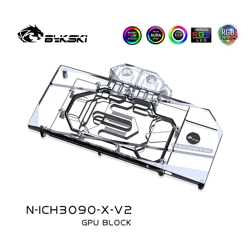 Imagem -02 - Bykski Gpu Bloco de Água para Inno3d Rtx3090 3080 3080ti Ichill x4 Icedragon Edição Super Jogos x3 Twin x2 Placa de Vídeo N-ich3090-x