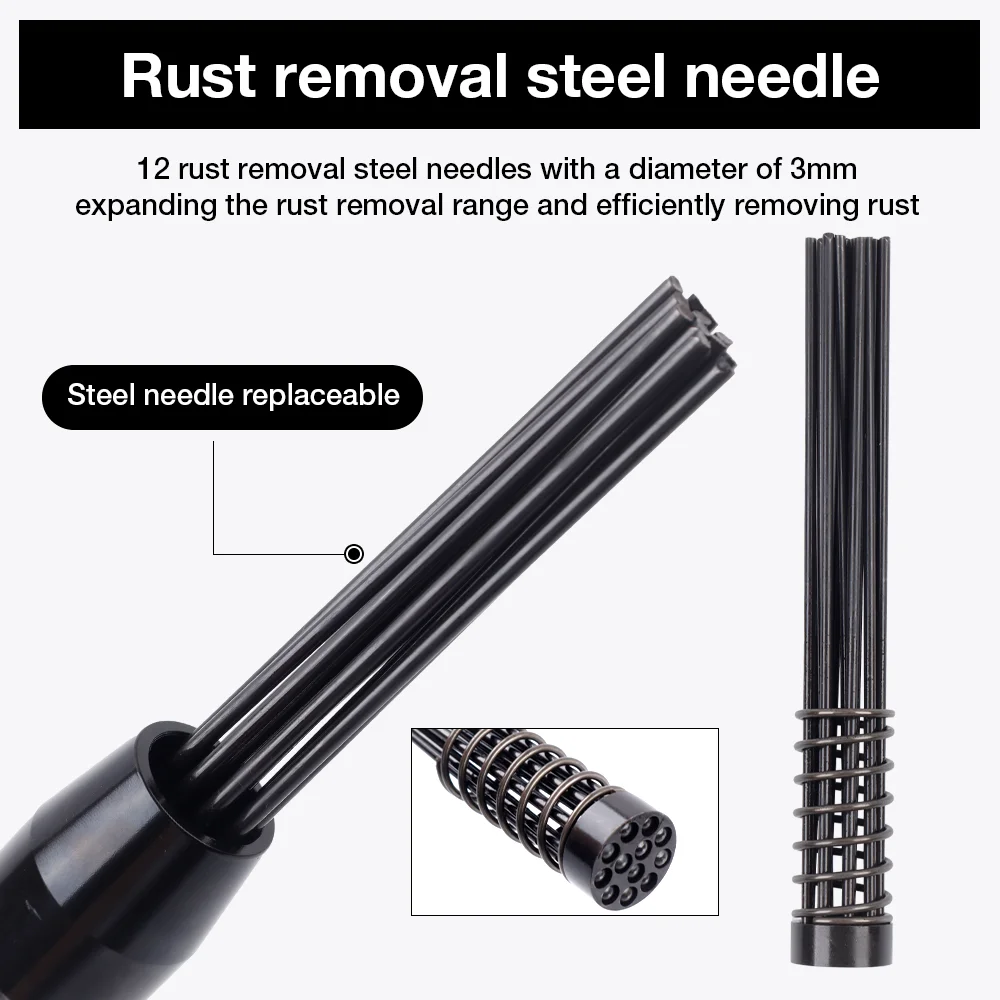 Pneumatic Rust Remover Deburring Tool, For Rust Removal, Paint Removal, Welding Slag Removal, Portable Needle Type Slag Remover