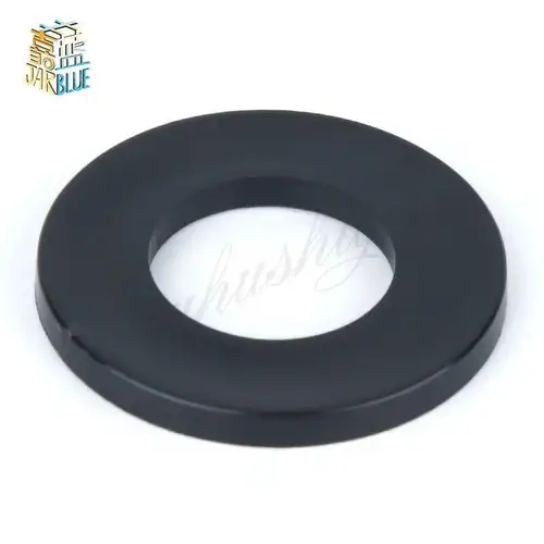 Imagen 2 del producto Arandela plana de acero al carbono para muebles, accesorio de color negro liso, DIN125, ISO7089, M2, M2.5, M3, M4, piezas, M5, M8, 100 M6