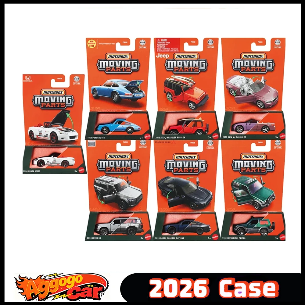Brinquedos de Carros com Peças Móveis Mattel Matchbox para Meninos, Modelos de Veículos em Escala 1/64: Dodge Charger, Mitsubishi, Honda, Jeep, Lexus, BMW, Porsche