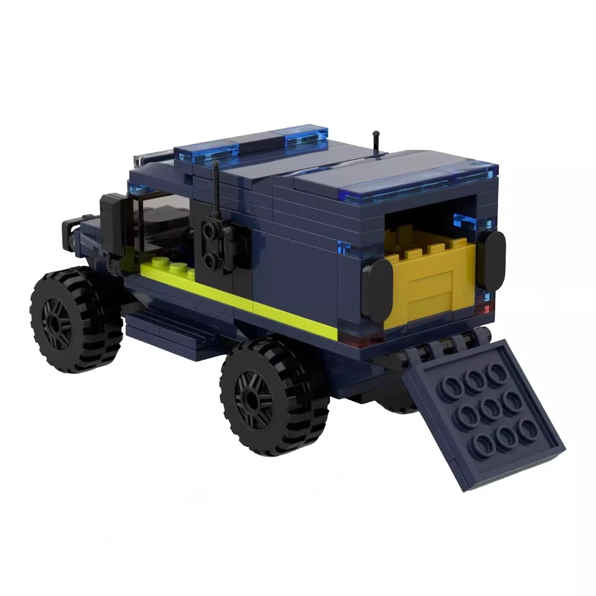 MOC Polizei-Mehrzweck-SUV-Fahrzeug Stadt-Offroad-Jeep Bausteine Kinder-Montage-Spielzeug Modell Jungen-Geburtstagsgeschenk Dekoration – Detail 5