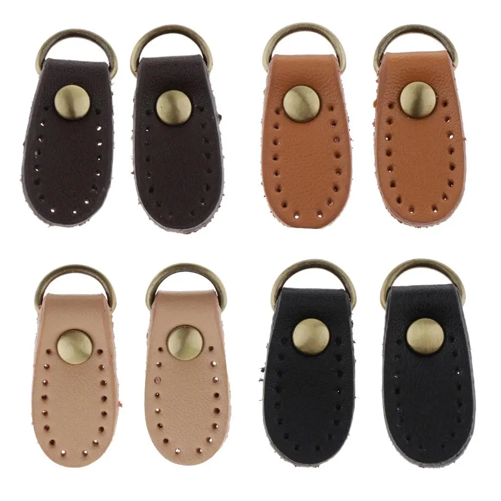 2PCS PU Leather Zipper Pull Purse Wallet Replacement Leather