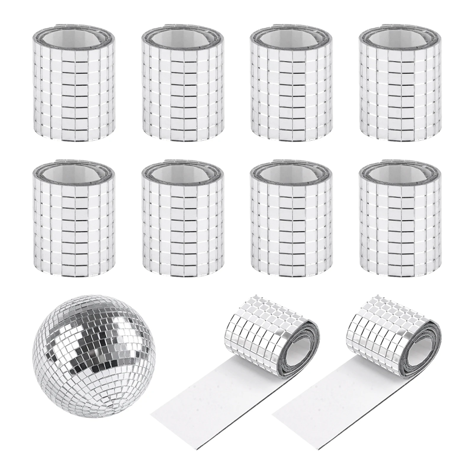 10rolls Craft Decoration Silver For DIY Disco Ball Sticker 5x5mm Self Adhesive Bathroom Square Wall Decal Mirror Mosaics Tile