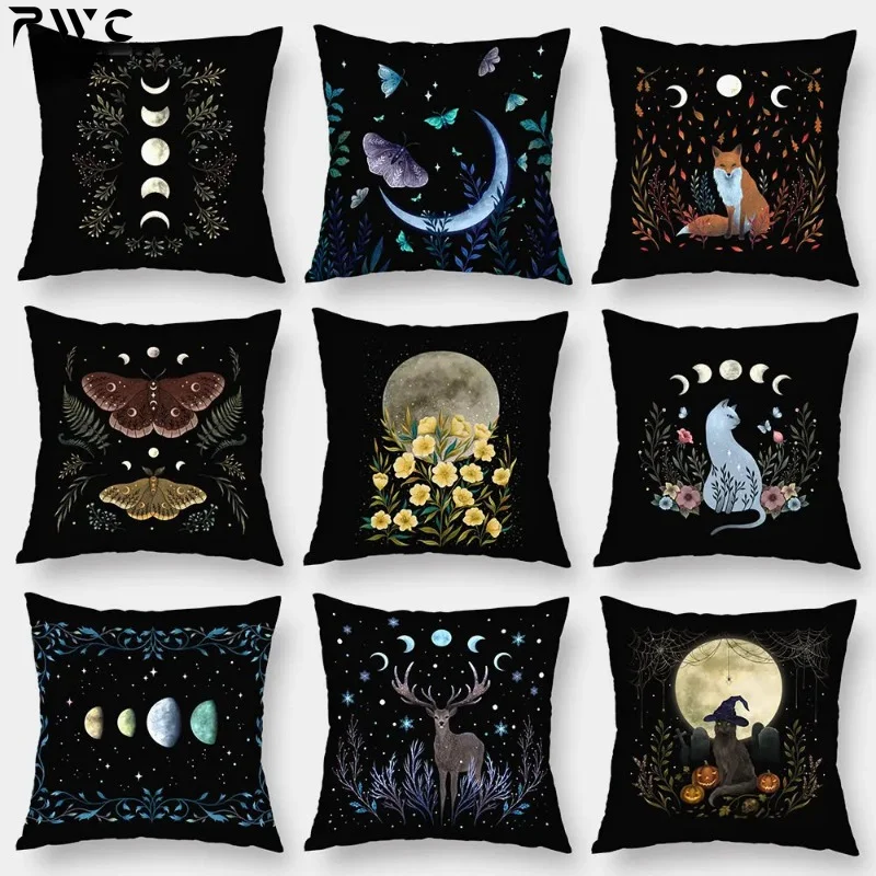 

Magic Psychedelic Moon Pillow Covers Decorative Room Aesthetics Butterfly Pillows Case for Bedroom Living Room Pillowcase