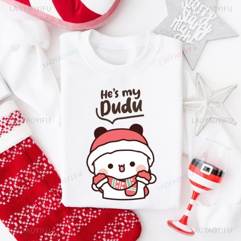 Bubu Dudu Christmas Couple Sweatshirt | Matching Holiday Sweater Gift Crew Neck Long Sleeve Fashion Comfortable Thermal Hoodie