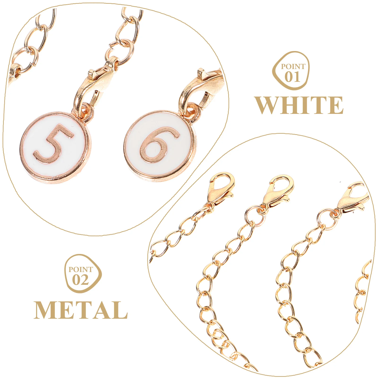 

10 Pcs Digital Chain Jewelry Decorative Hanging Number Charms Cup Pendants Metal Tumbler Backpacking