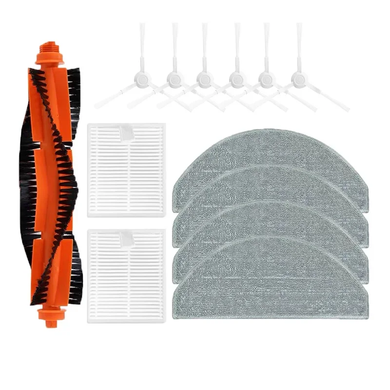 Piezas de repuesto para Robot aspirador Xiaomi E10 E12, accesorios, cepillo lateral, filtro Hepa, paño de fregona