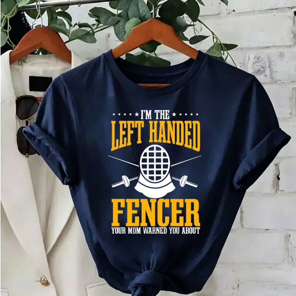 I'm The Left Handed Fencer Shirt Fencing Lovers Gift  Fencer Design Clothes Women Trending Y2K Oversized Summer T Shirt