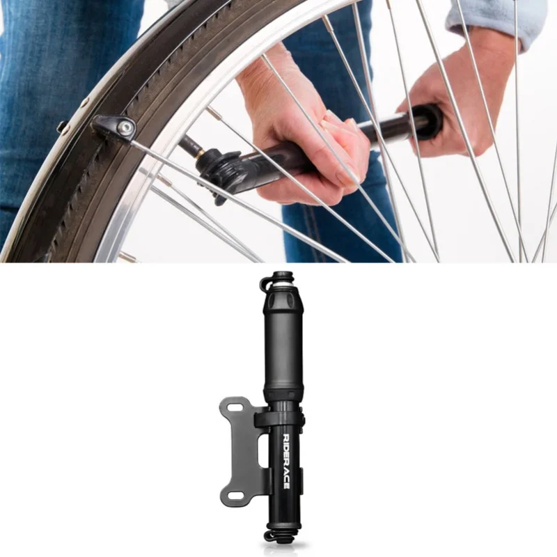 

Bicycle Pump Portable With 3 Air Nozzles Aluminium Alloy Ball Pump Inflator For Outdoor Black
