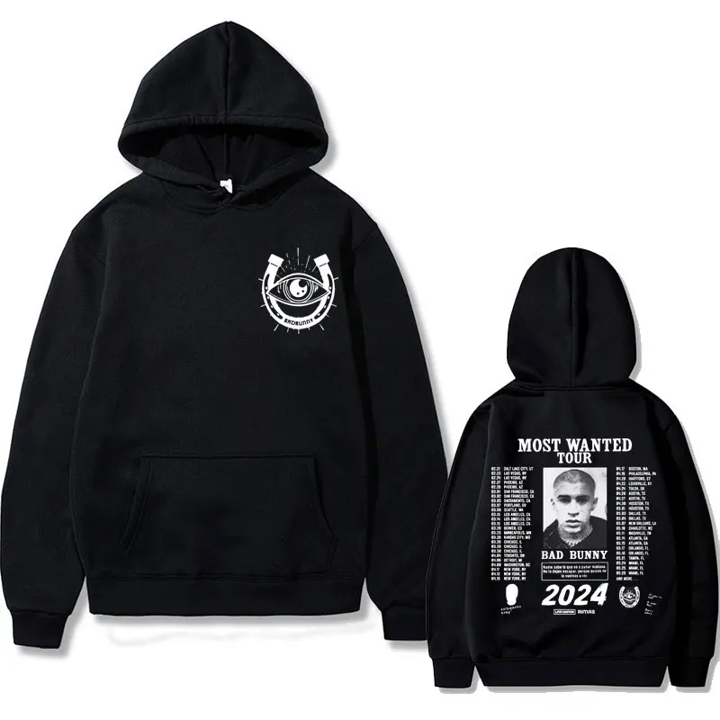 

Hip Hop Rapper Bad Bunny 2024 Most Wanted Tour Hoodie Men's Nadie Sabe Lo Que Va A Pasar Manana Album Hoodies Casual Sweatshirt