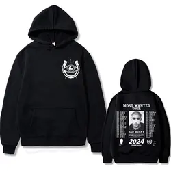 Hip Hop Rapper Bad Bunny 2024 Most Wanted Tour Hoodie Men's Nadie Sabe Lo Que Va A Pasar Manana Album Hoodies Casual Sweatshirt