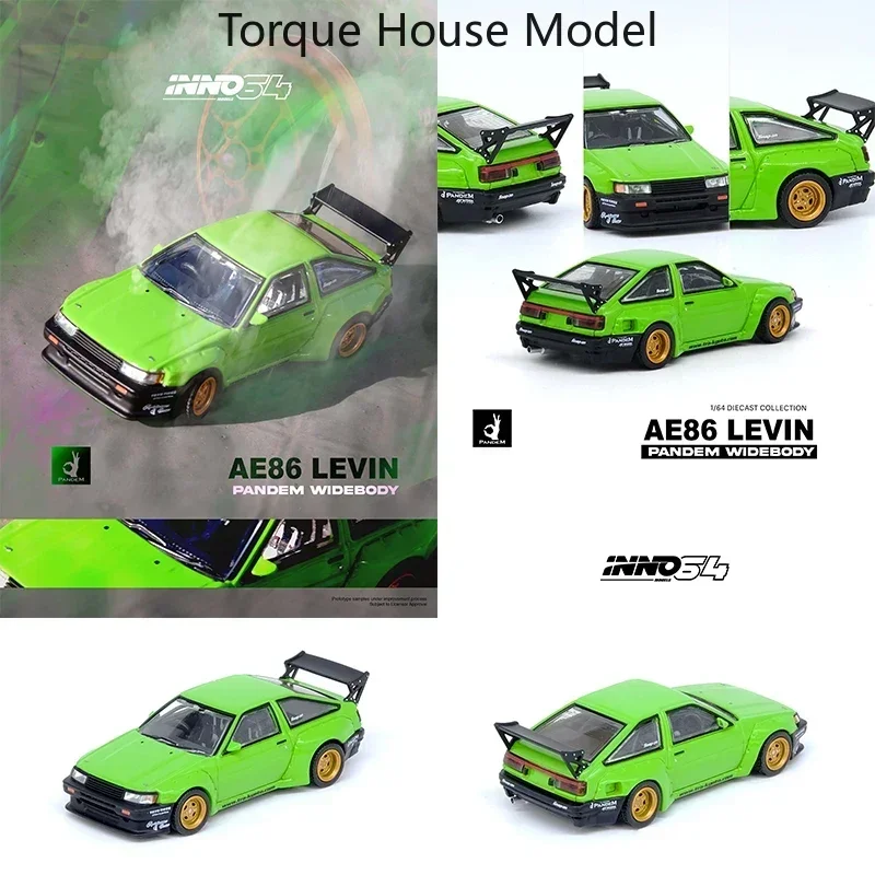 

In Stock INNO 1:64 AE86 Levin PANDEM Rocket Bunny Green Diecast Diorama Car Model Collection Miniature Toys