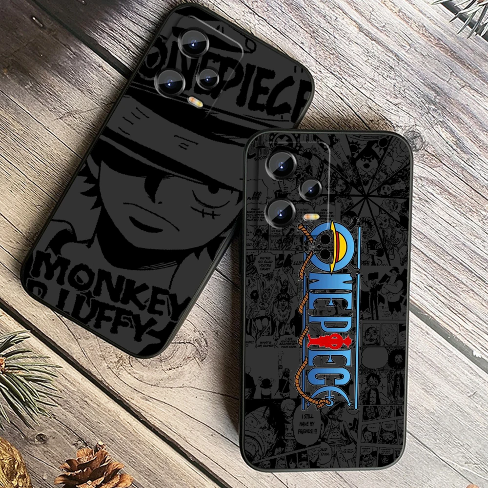 Anime Art One Piece Luffy For Xiaomi Redmi Note 13 12R 12 12S Turbo 11 11T 11S 10 10S Pro Plus 5G Black Cover Phone Case