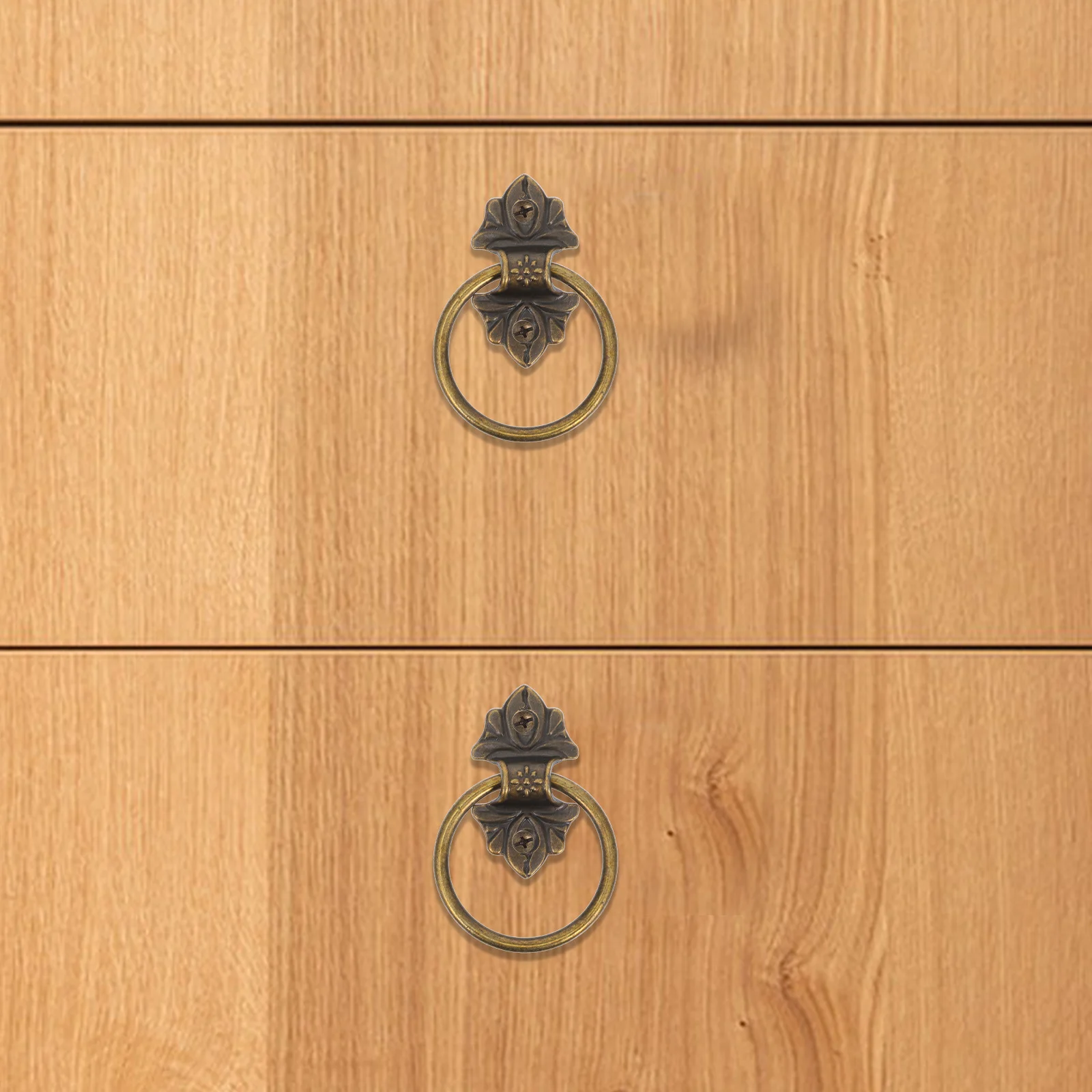 

2Pcs Round Drawer Pulls Vintage Style Drop Ring Handles Replacement for Cabinet Furniture Dresser Hardware Drawer Pulls