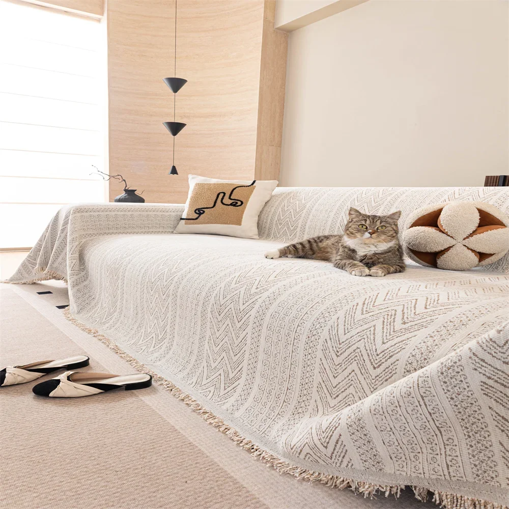 2026 Retro French Style Light Luxury Sofa Cover Universal Non-Slip All-Season Fabric High-Quality Sofa Slipcover Anti-Cat