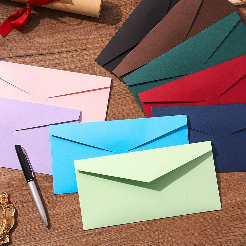 50Pcs Vintage Paper Envelope for Wedding Invitation 22x11cm Birthday Gift Envelope Postcard Packaging Letters Envelopes