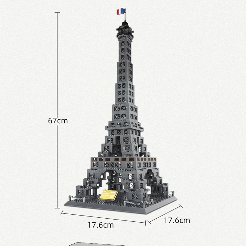 Décennie s de construction d'architecture de tour Eiffel de France, ensembles de briques d'assemblage, modèle créatif pour enfants, jouets pour adultes, collection de cadeaux