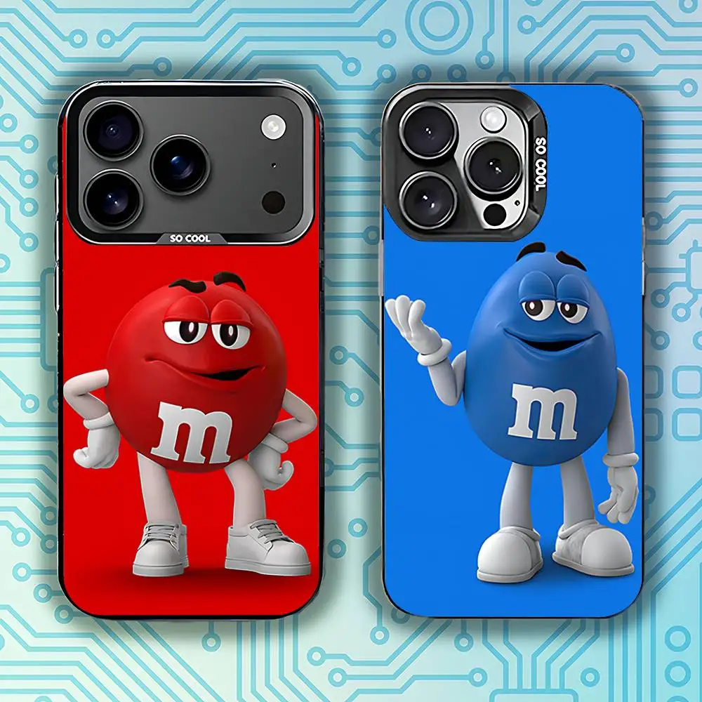 

M-M Chocolate Beans Phone Case For iPhone 17,16,15,14,13,12,11,Pro,Max,Plus,E,Air,Mini Black Tpu Cover