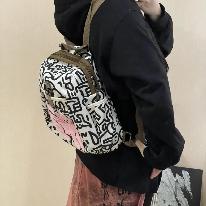 Xiuya Cute Cat Backpack Women Patchwork Fashion Large Capacity University Backpack Harajuku Daily New Female Designer Luxury Bag