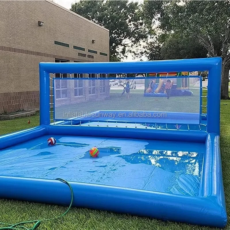 Piscina de voleibol al aire libre de cancha de voleibol inflable de PVC de grado comercial, campo de voleibol de agua de playa para juegos deportivos envío gratis