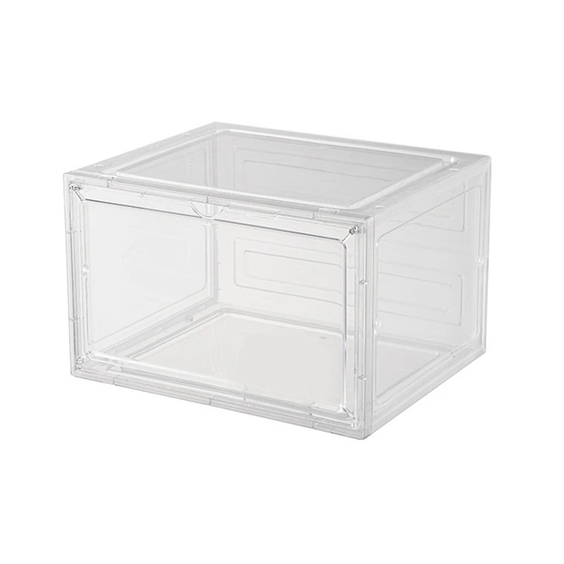 Upgrade Harder Solid Plastic Hat Organizer For Baseball Caps,Stackable Hat Storage Box,Holder With Clear Magnetic Door B Durable