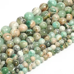 100% Natural Stone Jade High Quality Round Green Calcite Spacer Beads for Jewelry Making DIY Gift Bracelets Necklace Supplies