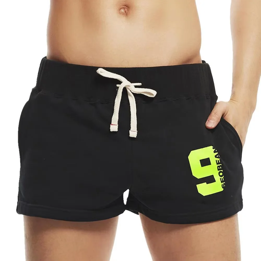 Casual Shorts for Men Cotton Breathable Comfort Homewear Sleeping Pajamas Youth Daily Outdoor Lounge Wear Three Pocket Aro Pants