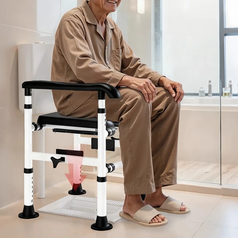 Toilet Safety Frame with Removable & Adjustable Raised Toilet Seat Bathroom Assistive Device for Elderly,Mobility Aid for Toilet