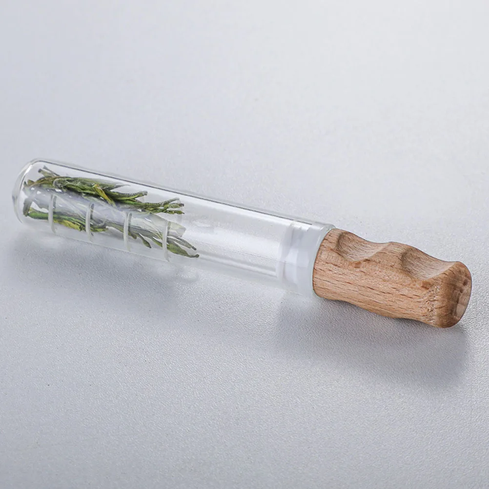 

Glass Infuser With Wooden Handle Tea Filter Tool For Home Kitchen Use Tea Strainer Scale Residue Colander