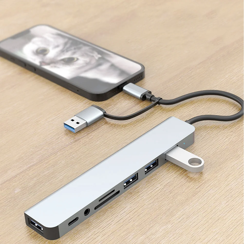 

Прочный USB-концентратор Typec, многопортовый адаптер из алюминиевого сплава, быстрая передача данных, портативные различные устройства