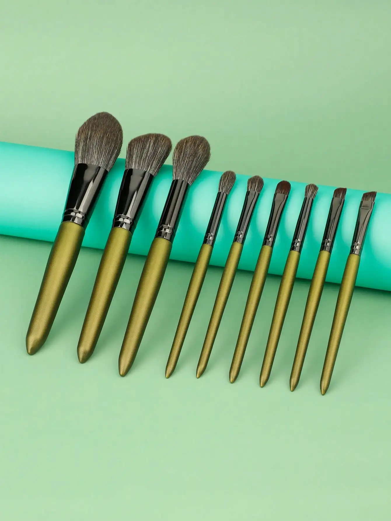 9-teiliges professionelles Make-up-Pinsel-Set mit weichen Borsten für Puder, Rouge, Lidschatten, Augenbrauenpinsel, komplettes Gesichts- und Augen-Kosmetik-Make-up-Set