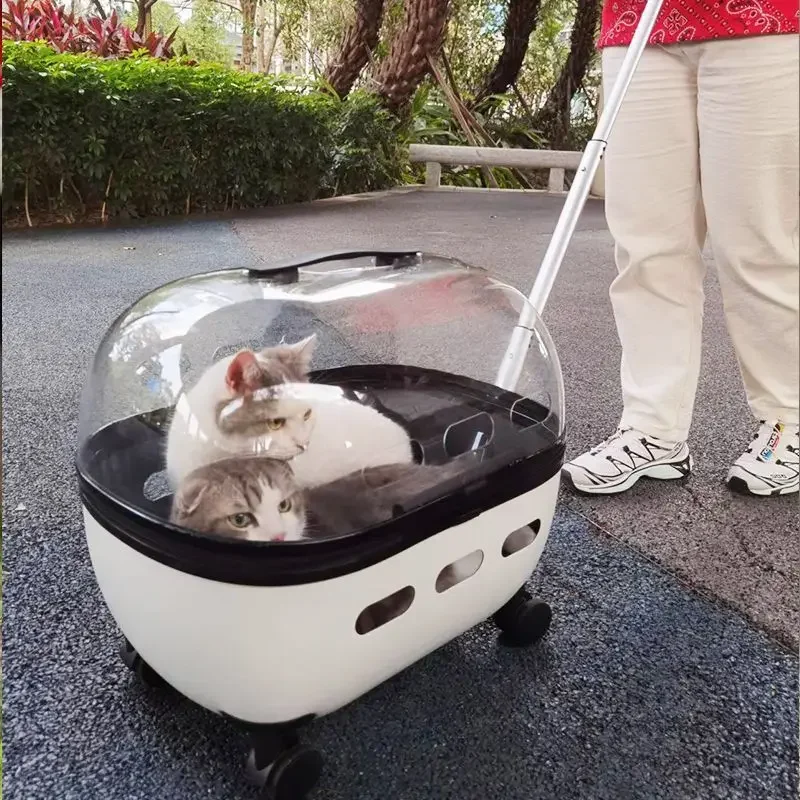 Pet Trolley Box Clear Cat Bag Portable Dog Carrier Trunk Carry Pet Outing Bag Ventilate Pet Backpack Cat Backpack Cat Bag