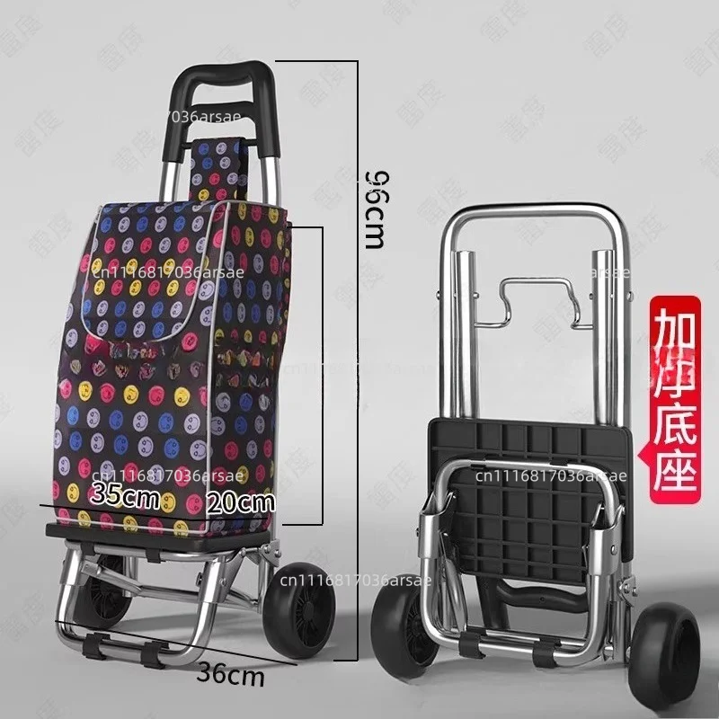 Grocery Shopping Cart, Small Cart, Climbing Stairs, Trolley, Folding Household Luggage, Small Trailer, Portable Purchase