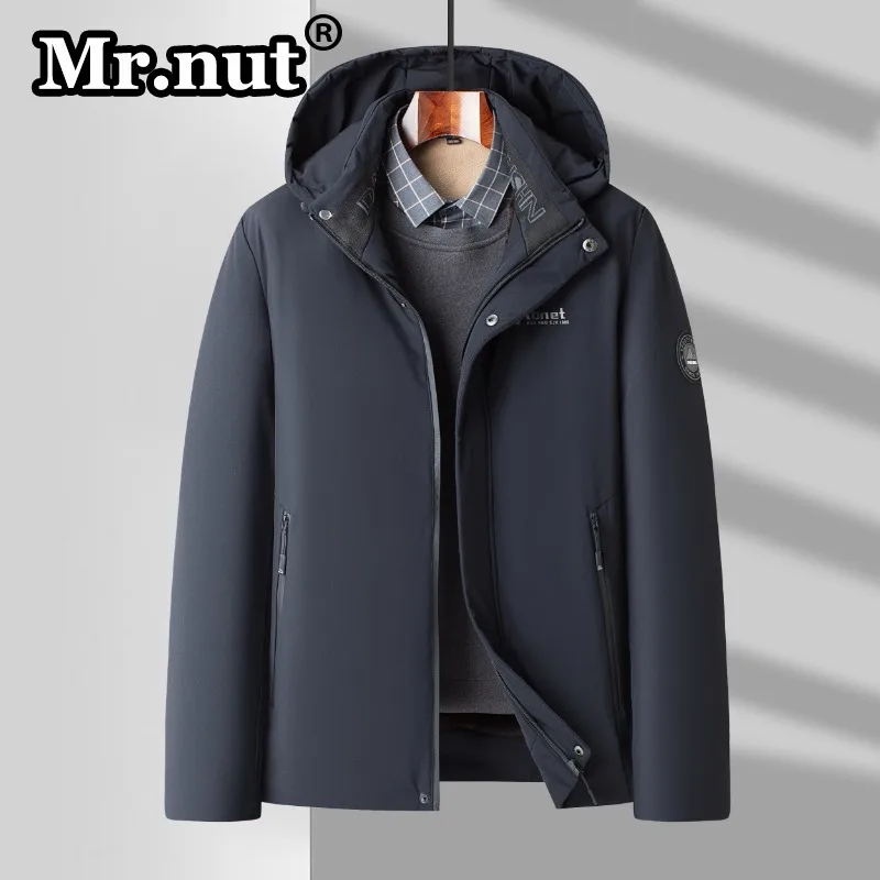 Mr.nut Nuove giacche allentate da esterno Moda uomo con cappuccio in pile caldo giacca imbottita in cotone Autunno Inverno Frangivento Cappotto