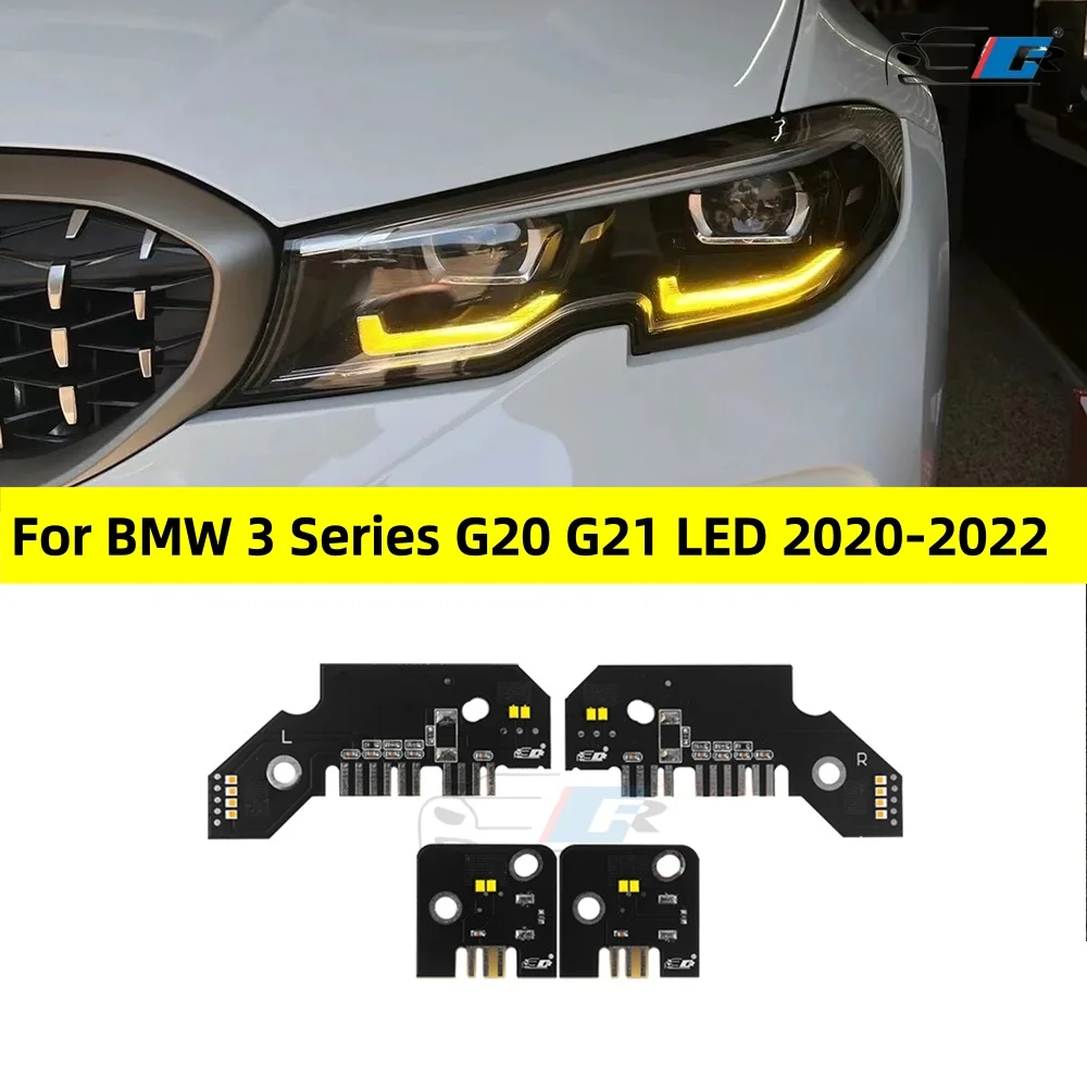 

Для BMW 3 серии G20 G21 G28 Желтые светодиодные фары DRL в новом состоянии, светильник «ангельские глазки», дневные ходовые атмосферные фонари, аксессуар