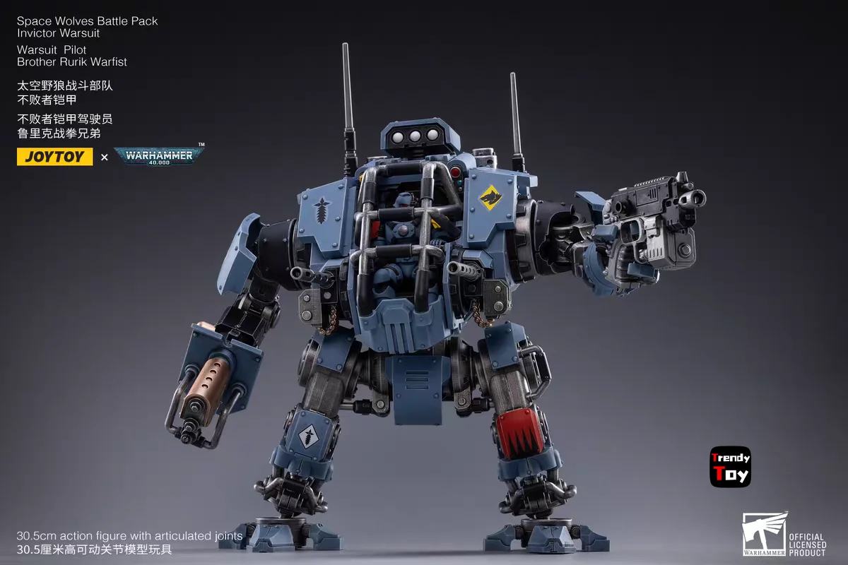 【JOYTOY】Warhammer 40K Space Wolves Battle PackInvictor Warsuit Warsuit PilotBrother Rurik Warfist 1/18 Actionfigur Spielzeug