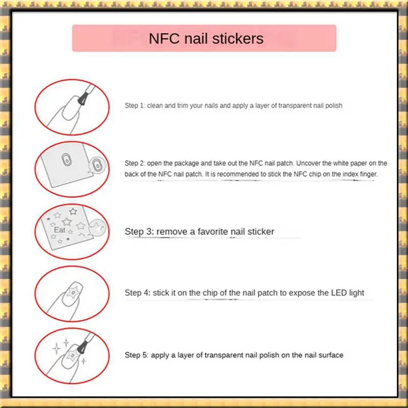 

Hot Sale 10Pcs NFC Flash Nail Sticker LED Bare Chip Intelligent Luminous Nail Lamp Nail Sticker Enhancement, Dark Blue
