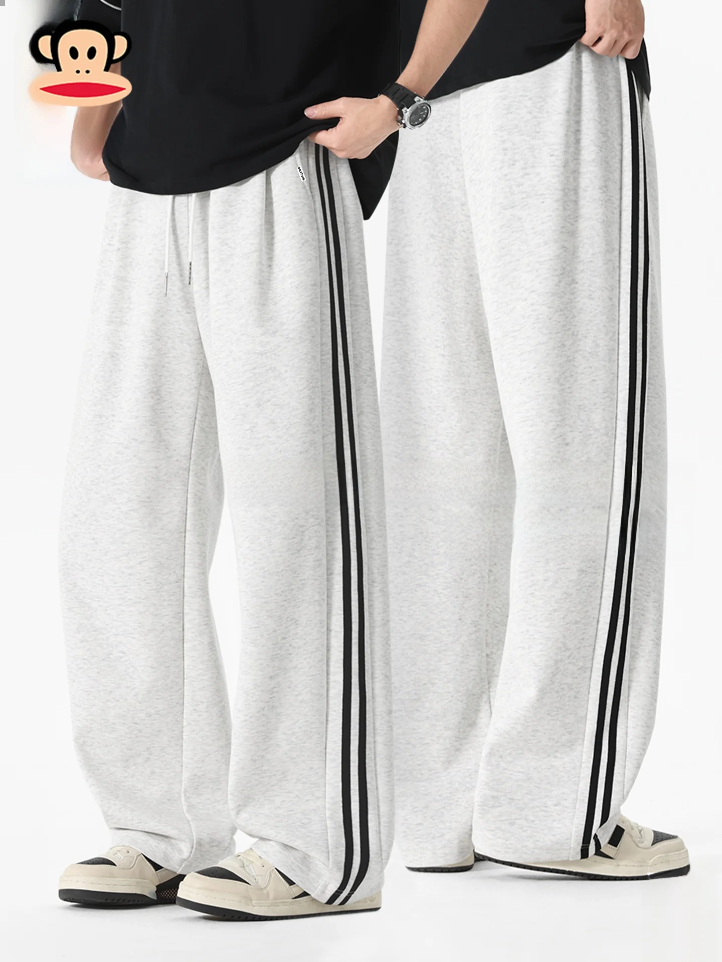 

American Style Color Block Casual Pants Men's Spring New Heavy Straight Bar Sports Pants Street Wear Cotton