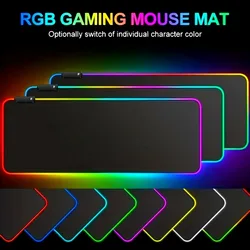 Weiß Schwarz Großes RGB-Mauspad XXL Gaming-Mauspad LED-Mauspad Gamer-Mauspads Leuchtende Tischmatten Schreibtischunterlagen mit Hintergrundbeleuchtung