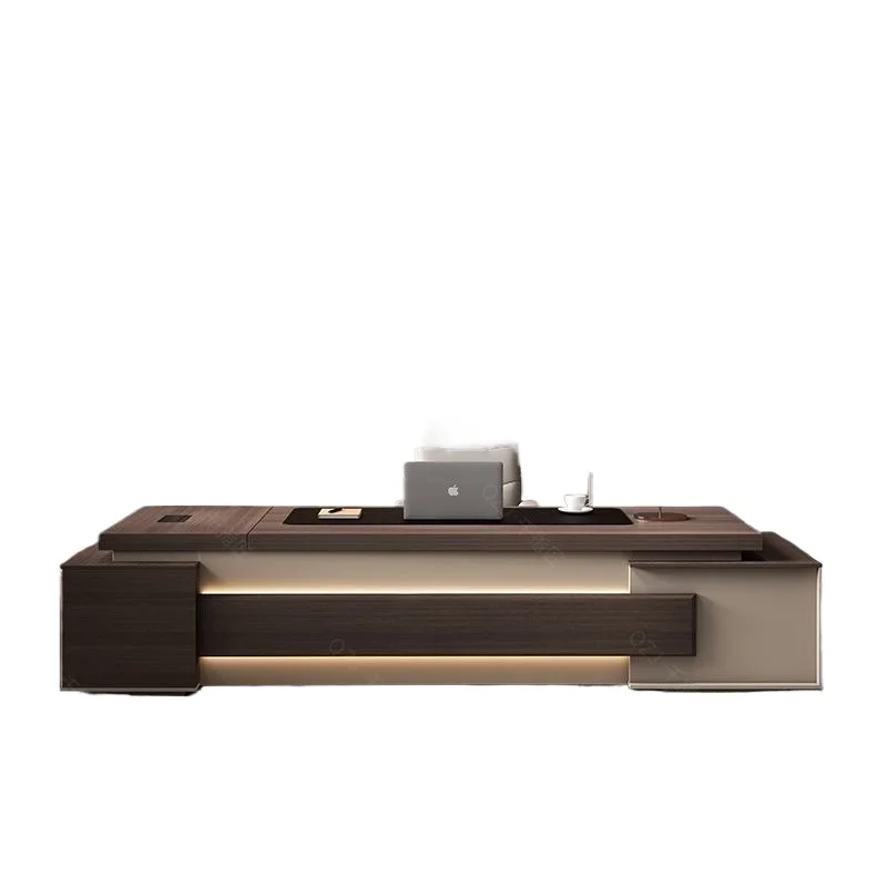 Simple and modern president boss table, light luxury manager table and chair combination
