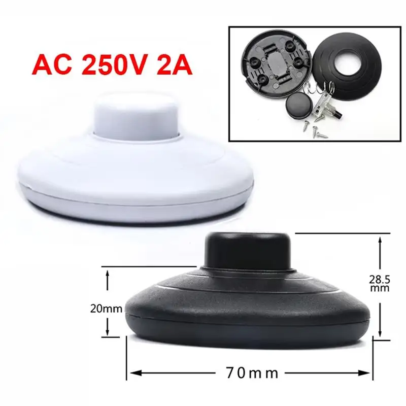317 Floor Lamp Table Light Foot Switch White Black On Off Halfway Round Foot Reset Auto-lock Control Button Online Switch A1 view 5