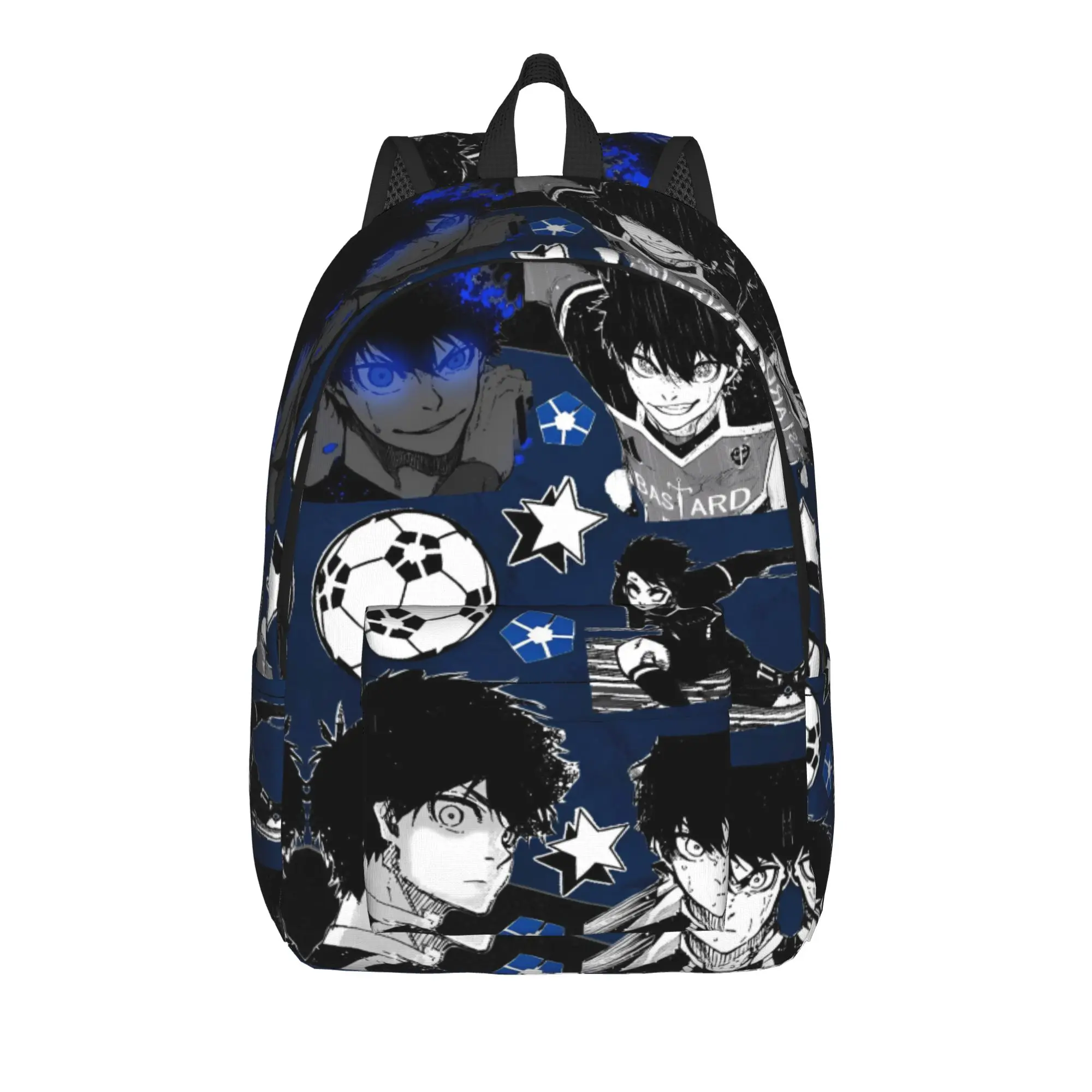 Blue Locks Backpack Boy  Big Backpacks Polyester Cool School Bags Hiking Custom Rucksack