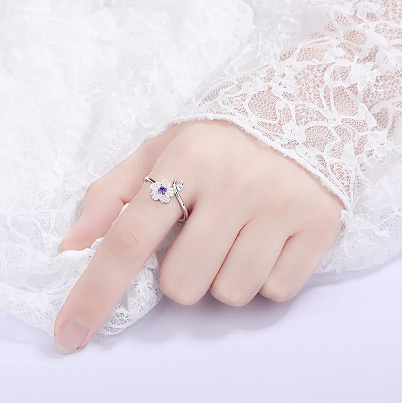 Luxury 925 Sterling Silver Classic Ring for Women jewelry simple diamond ring imitation diamond women's ring R019