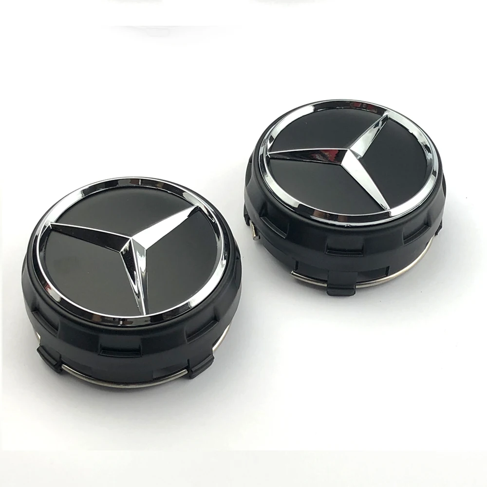 4pcs 75mm Black Red Raised Car Styling Wheel Center Cap Hub Covers Badge Car Accessories For Mercedes Benz AMG A0004000900