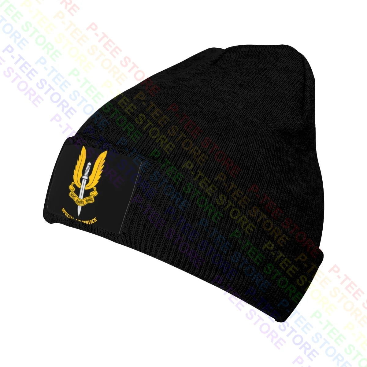 Sas Special Air Service British Forces Elite He Who Dares Wins Knitted Beanie Hat Beanies Cap Cool Headwear