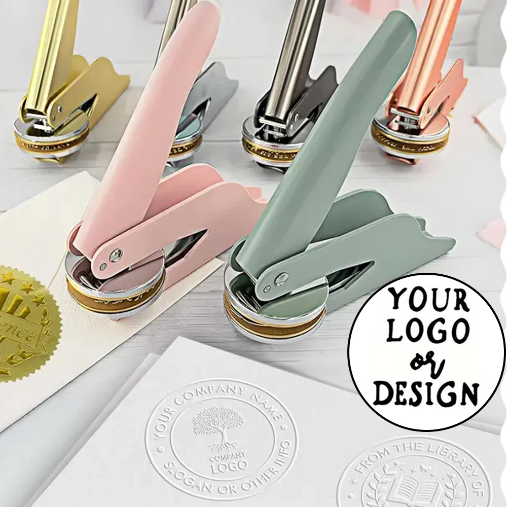 

Custom Book Embosser Minimal Personalized Library Embosser LOGO Design Embossing Stamp Company Wedding Seals DIY Book lover gift