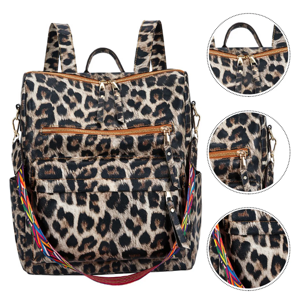 1Pcs Student Backpack Leopard Printing Large Capacity Fashion Travel Book Bag Shoulder Bag Backpack Schoolbag Schoolbag