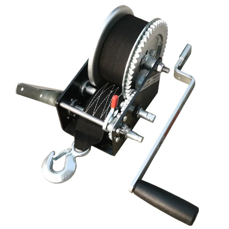 Two-stage deceleration shaft with handbrake, rubber boat trailer accessories winch y
