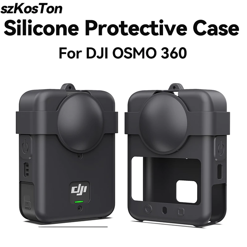 Silikon-Schutzhülle für DJI OSMO 360, Kamera-Objektivdeckel, Anti-Fall-Staub-Silikonhülle mit Trageband für DJI OSMO 360-Zubehör